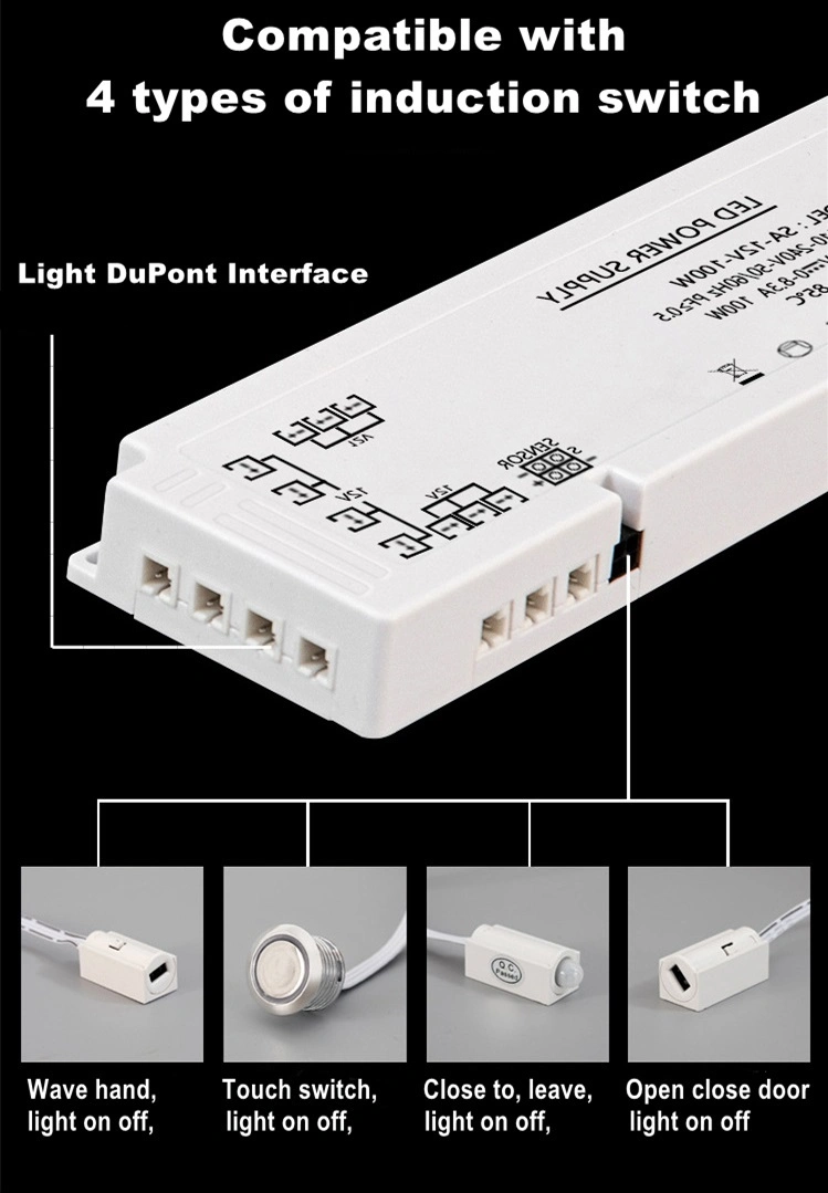 24W 40W 60W 100W 150W 12V LED Driver Step Down Power Supply LED Bulb Transformer for Closet Light