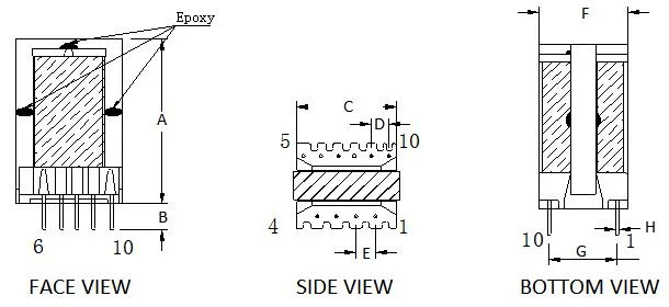 High Frequency Eel19 Power Supply Inverter Transformer with Low Temperature Rise