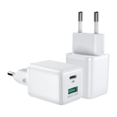 Joyroom Jr-Qp303 Pd+QC3.0 30W Mini 2 Ports Reise-Wandladegerät EU-Stecker Schnelllade-Netzteil